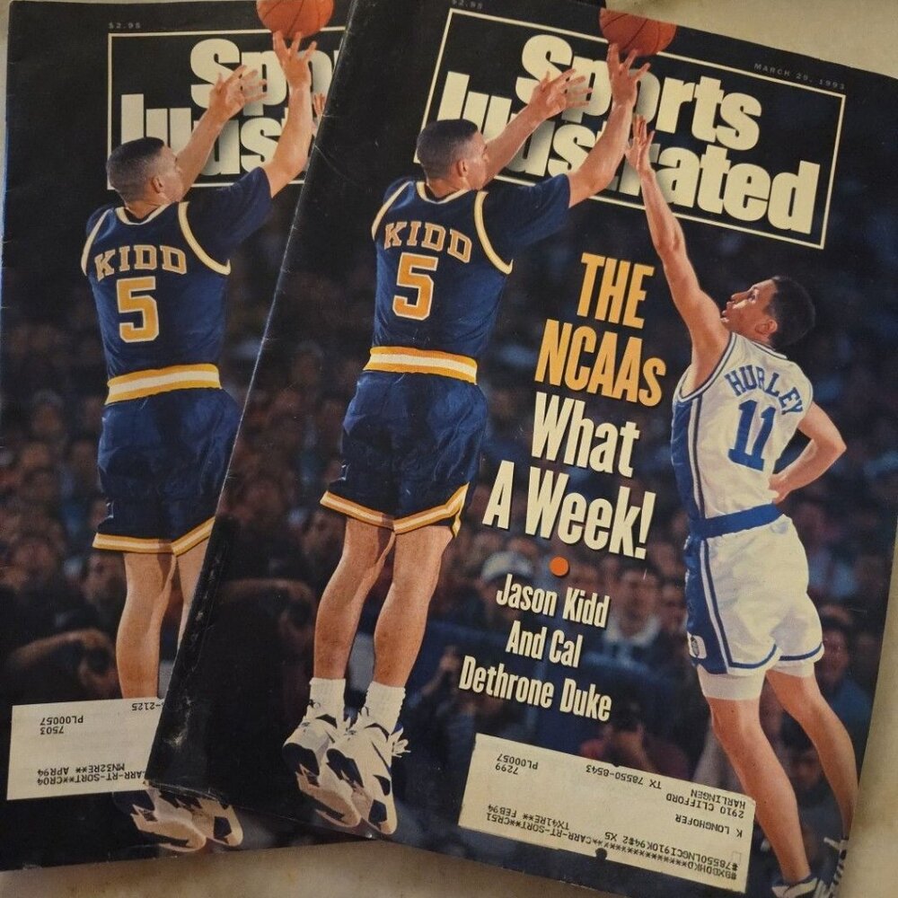 Lot Of 2 Sports Illustrated March 29 1993 Jason Kidd NCAA Cal Duke College